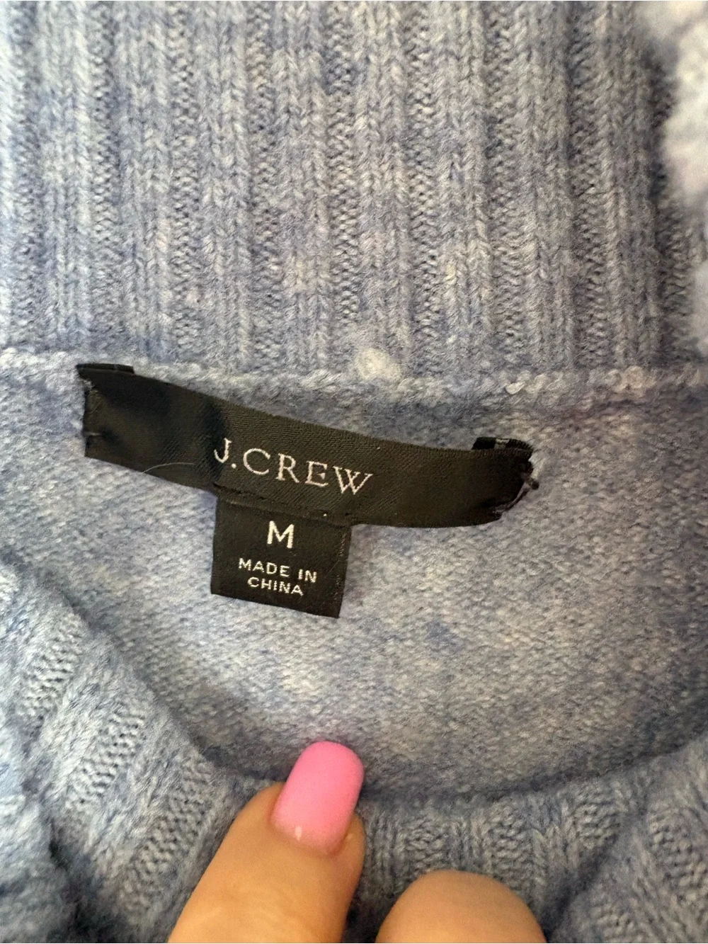 J.Crew Turtleneck Sweater Supersoft Yarn Wool Alpaca M Baby Blue Career Academia